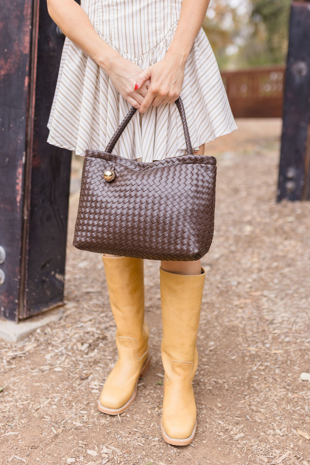 Shoulder Bag Faux Leather Handbag Brown