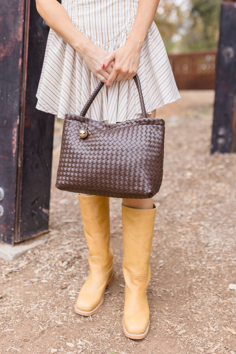 Shoulder Bag Faux Leather Handbag Brown