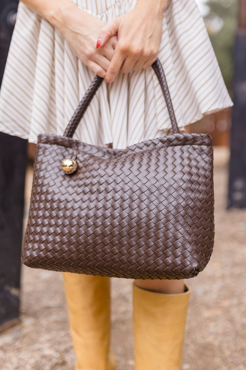 Shoulder Bag Faux Leather Handbag Brown