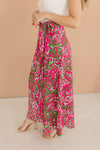 Sleeveless Shoulder Tie Crop Top And Maxi Skirt Set Pink