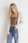 Open Front Mossy Cardigan Oatmeal