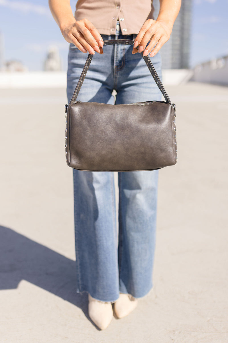 Shoulder Bag Faux Leather Purse Brown