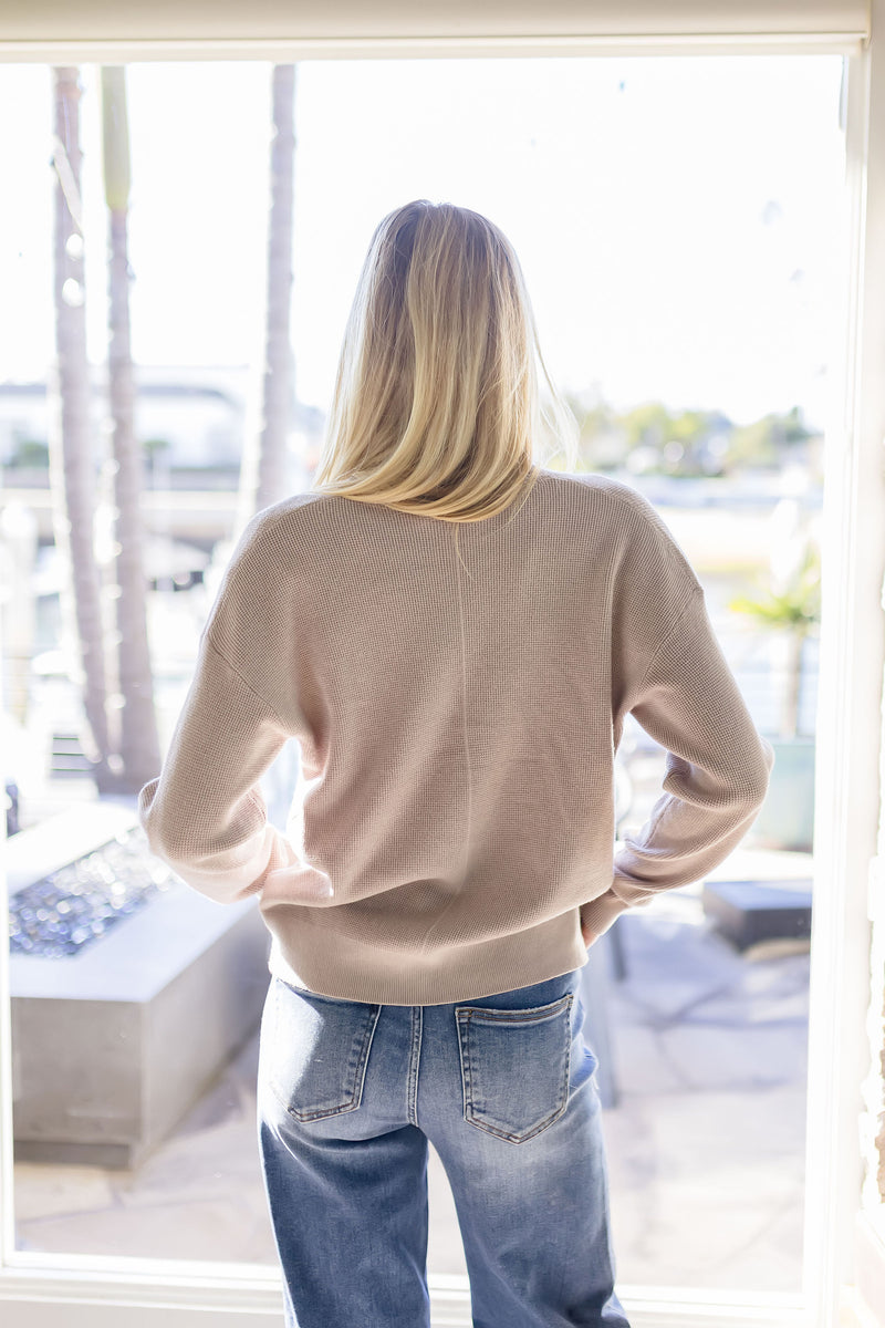  Long Sleeve Button Down Cardigan Mocha