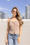 Sleeveless Ribbed Top Mocha