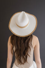  Braided Fringe Straw Hat White