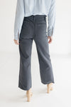 High Rise Wide Leg Jeans Navy