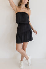 Sleeveless Tiered Mini Dress Black