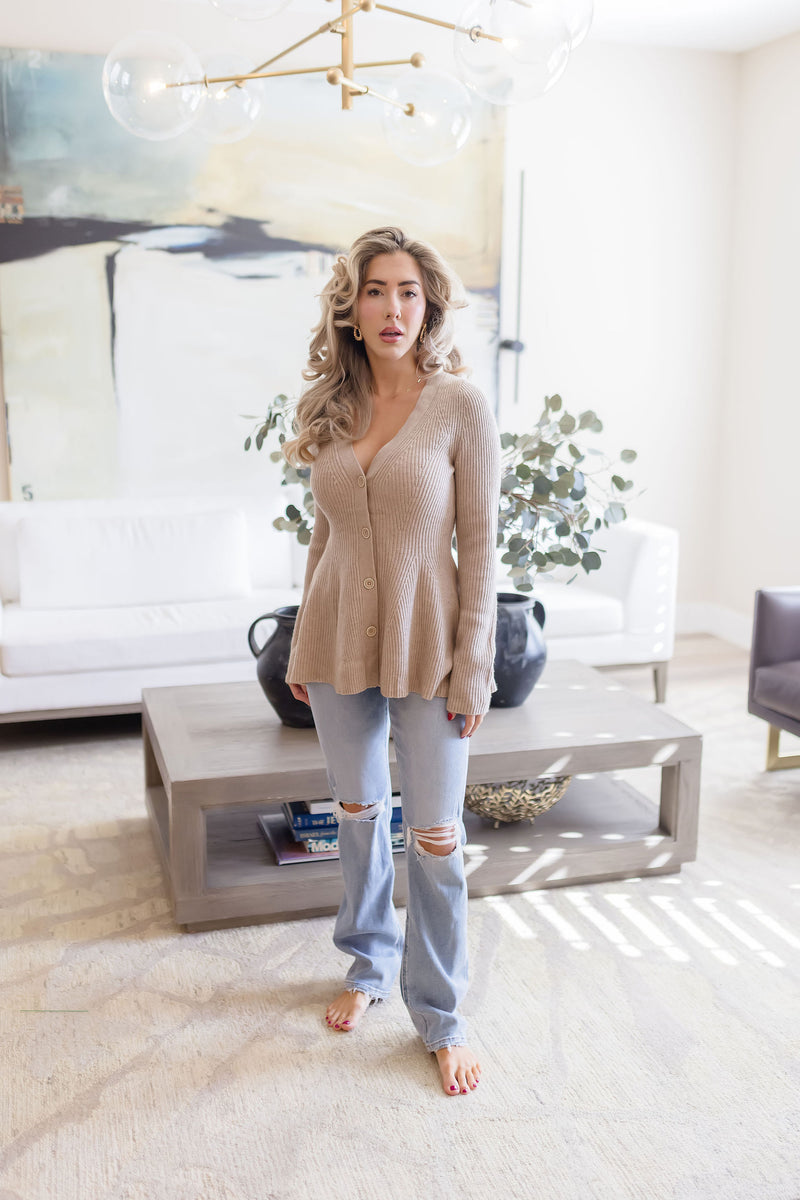 High Rise Distressed Straight Leg Jeans Light Wash