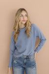 Felicia Long Sleeve Sweater Top Blue