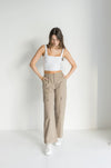  Mid Rise Cargo Pants Taupe