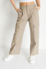Mid Rise Cargo Pants Taupe
