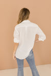  Long Sleeve Button Front Shirt White
