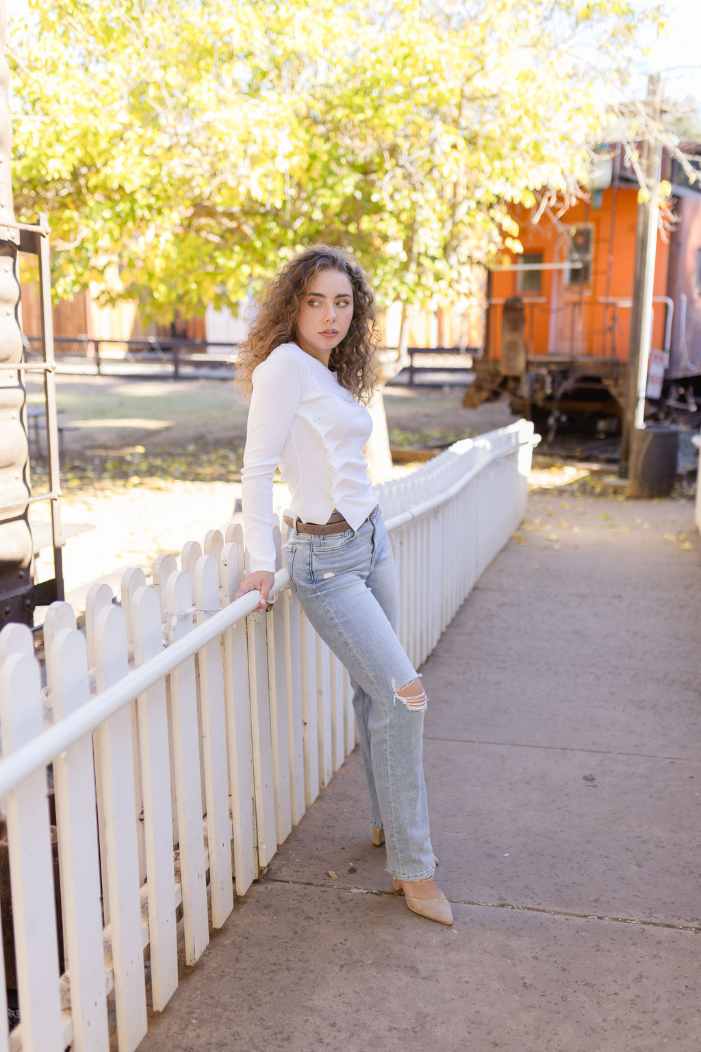 Long Sleeve Button Down Knit Top Ivory
