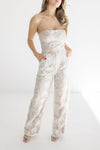 Sleeveless Embroidered Floral Jumpsuit White