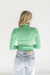 Long Sleeve Crop Turtleneck Sweater Green