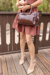 Shoulder Bag Faux Leather Purse Brown