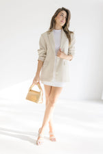 Open Front Blazer Taupe