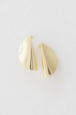 Folded Metallic Disc Dangle Earrings Gold