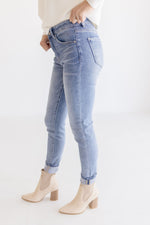 Mid Rise Relaxed Skinny Jean Medium Wash