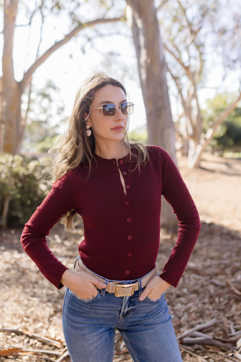 Rectangle Metal Buckle Vegan Leather Belt Taupe