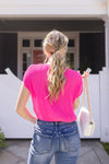  Pleated Cinched Waist Top Pink