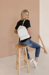 Faux Leather Backpack White