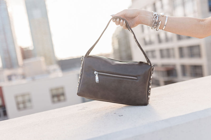 Shoulder Bag Faux Leather Purse Brown