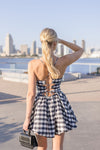 Dorothy Sleeveless Gingham Print Mini Dress Black