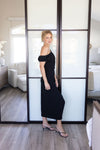 Short Sleeve Off The Shoulder Maxi Dress Black