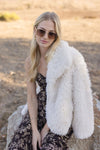 Alana Long Sleeve Faux Fur Jacket Ivory