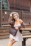Shoulder Bag Faux Leather Handbag Brown