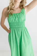 Mercy Sleeveless Linen Midi Dress Green