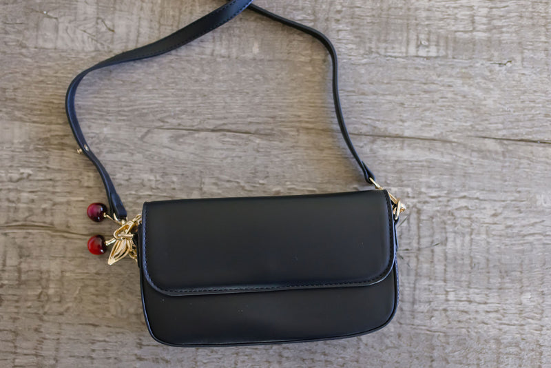 Shoulder Bag Faux Leather Purse Black