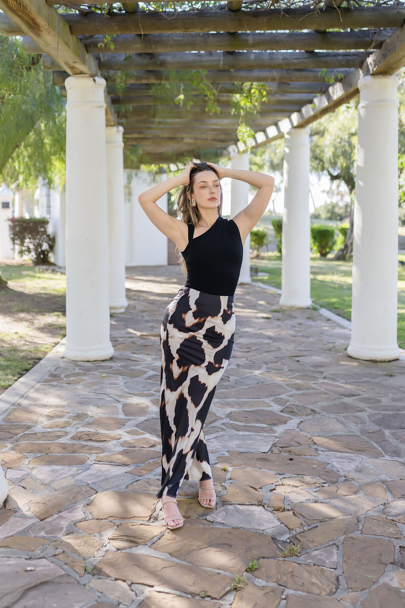 Sleeveless Asymmetrical Top Black