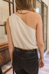 Sleeveless One Shoulder Top Nude