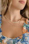 Herringbone Layered Chain Necklace Gold