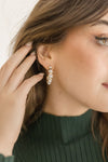 Pearl Beads Hoop Earrings Gold