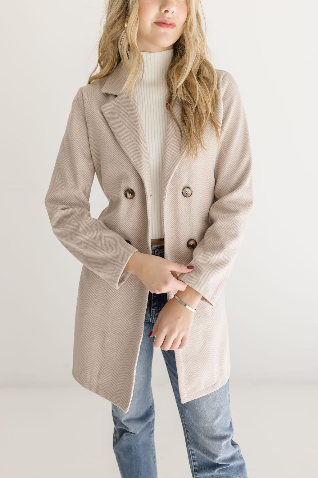 Double Breasted Coat Beige