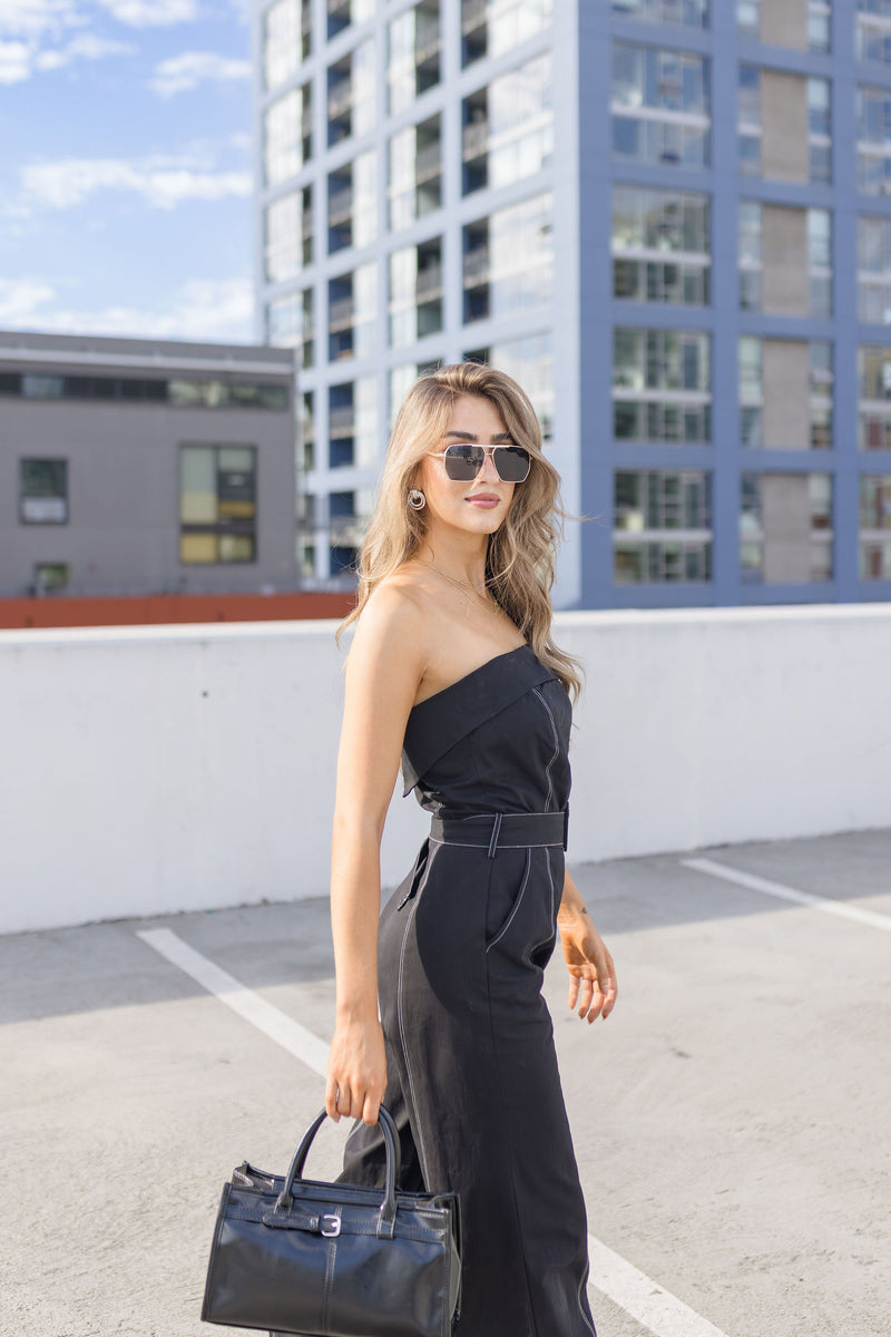 Shoulder Bag Faux Leather Purse Black