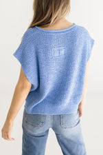 Sleeveless Sweater Top Blue