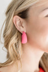 Chunky Semi Hoop Earrings Pink