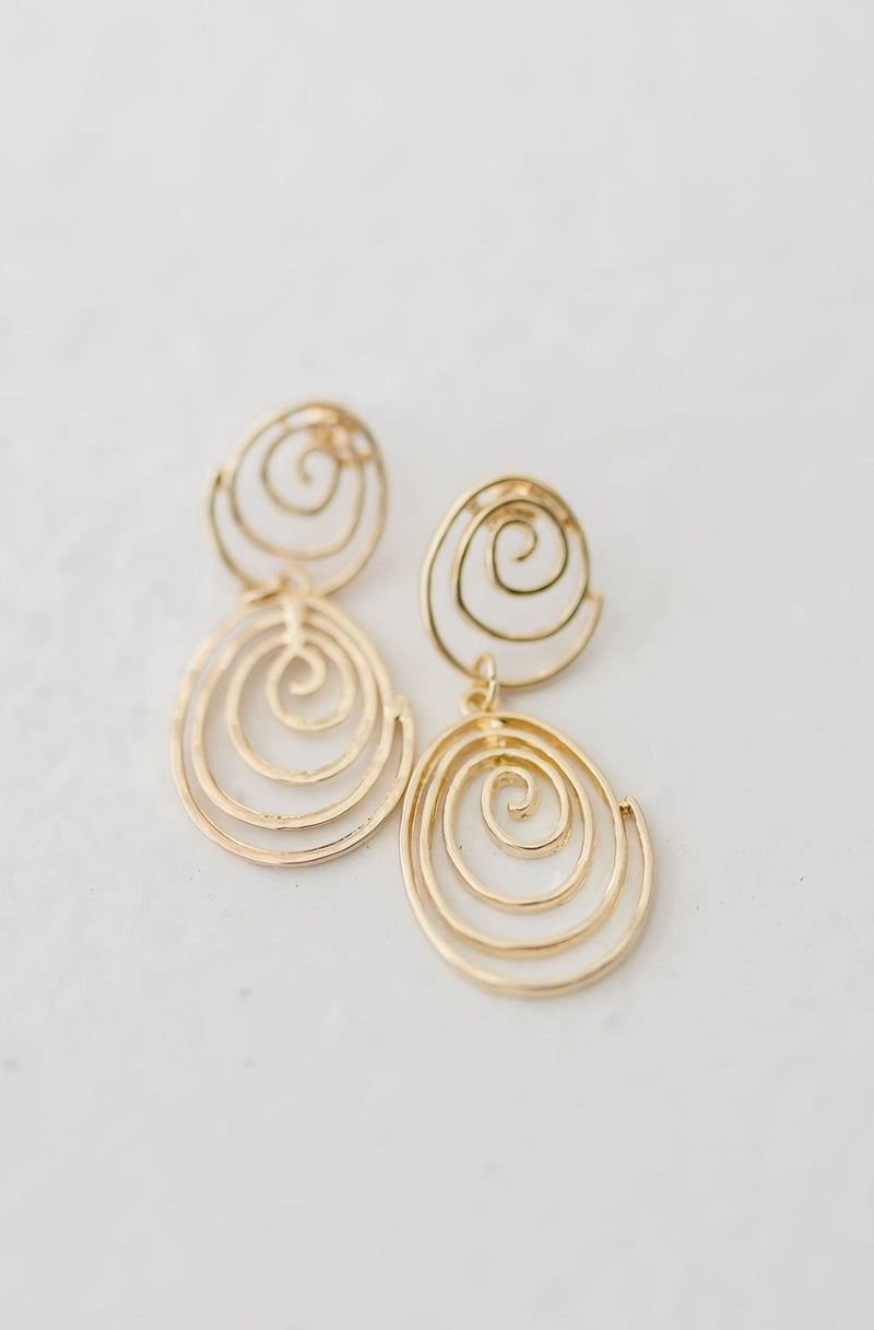  Swirl Drop Earrings Gold