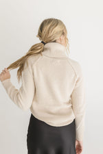 Long Sleeve Turtleneck Sweater Top Beige