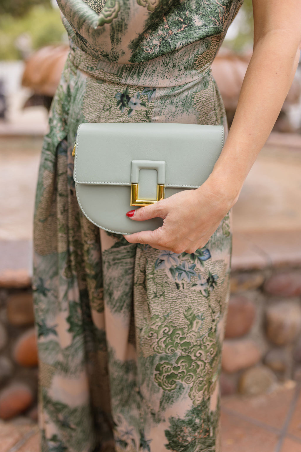  Faux Leather Crossbody Purse Green