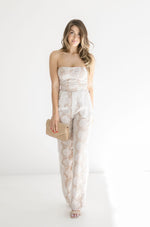 Sleeveless Embroidered Floral Jumpsuit White