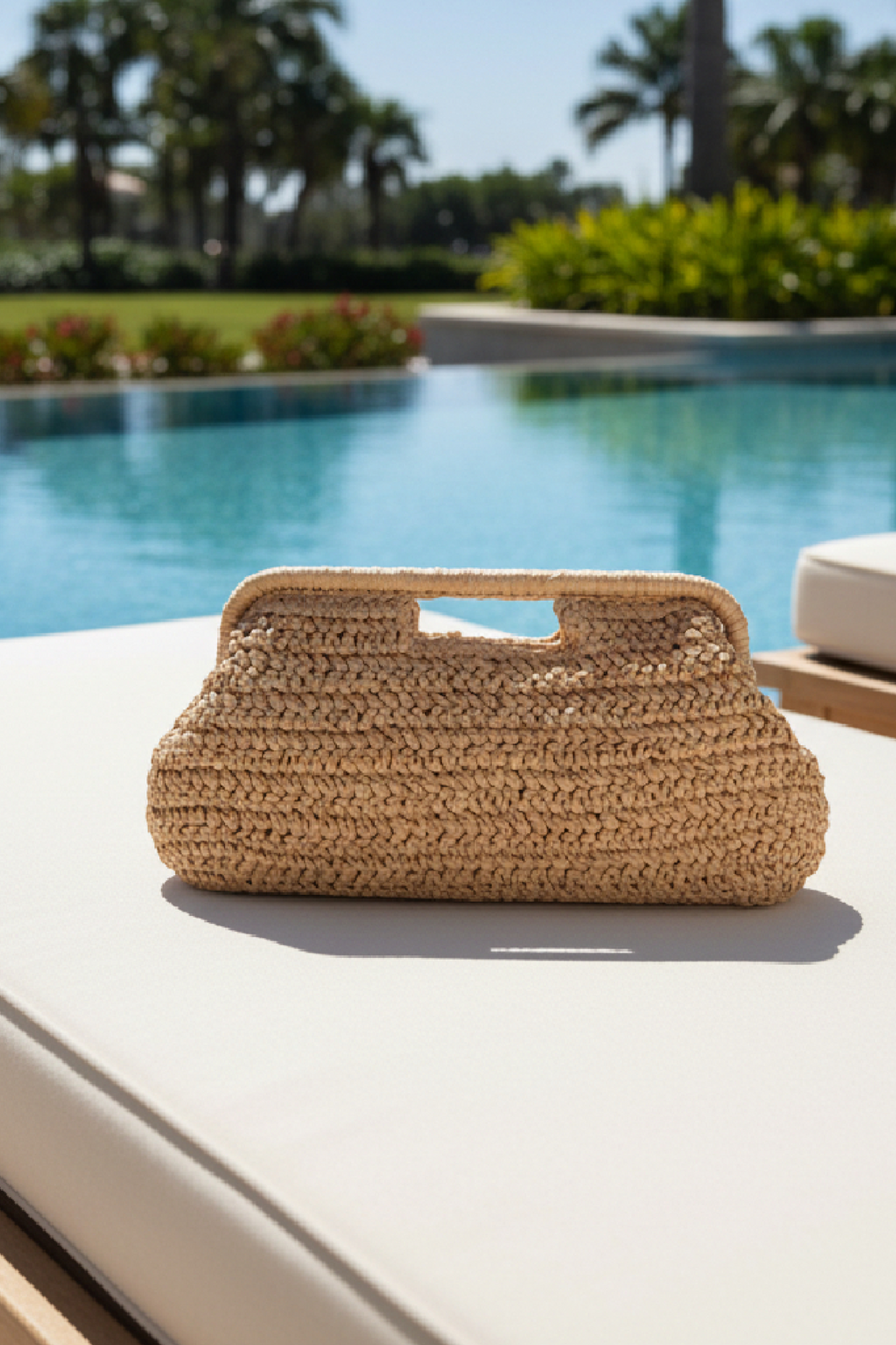 Woven Straw Clutch Natural