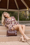 Shoulder Bag Faux Leather Purse Brown