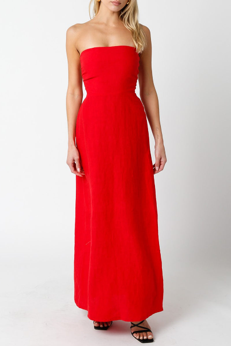Waitlist 5/20 ♥ Kerry Sleeveless Linen Maxi Dress Red