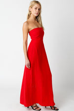 Waitlist 5/5♥ Kerry Sleeveless Linen Maxi Dress Red