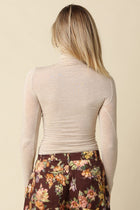 Long Sleeve Mock Neck Knit Top Oatmeal